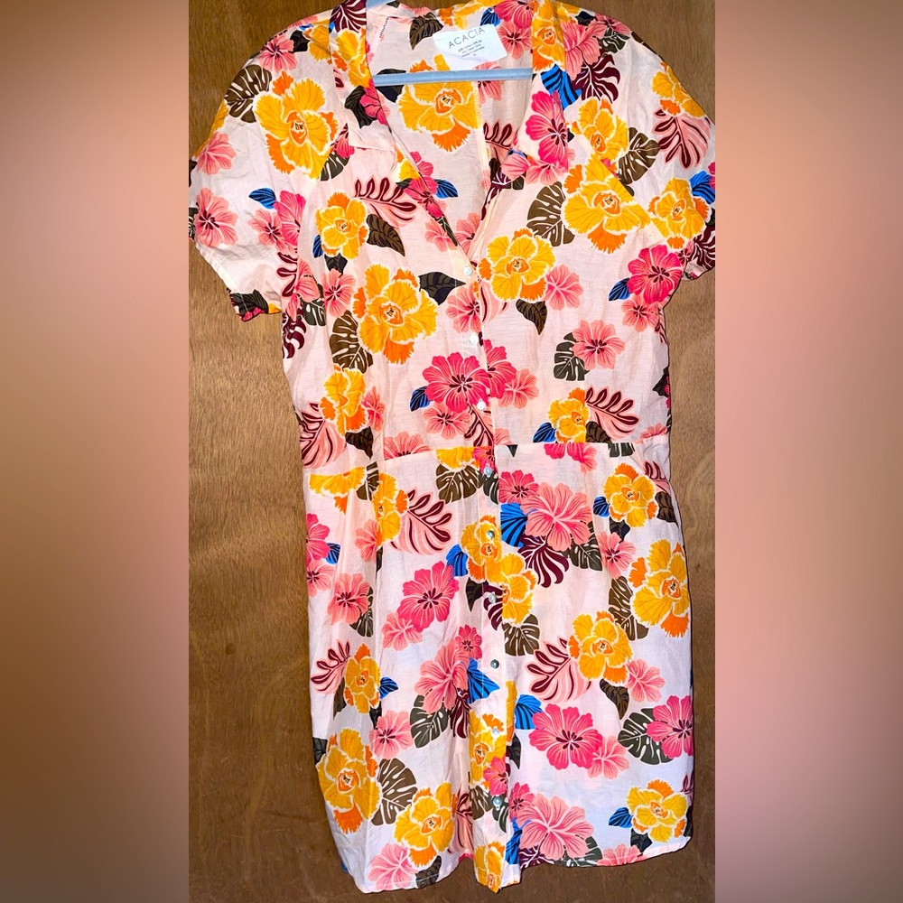 ACACIA Swimwear Lima Coverup Dress Retro Paradise Women’s sz xl